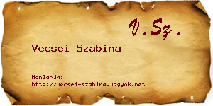 Vecsei Szabina névjegykártya