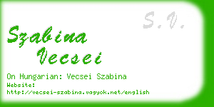 szabina vecsei business card